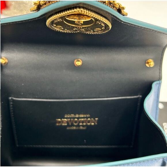 Dolce&Gabbana small devotion, top handle Bag in metallic blue made in Italy - Picture 8 of 12